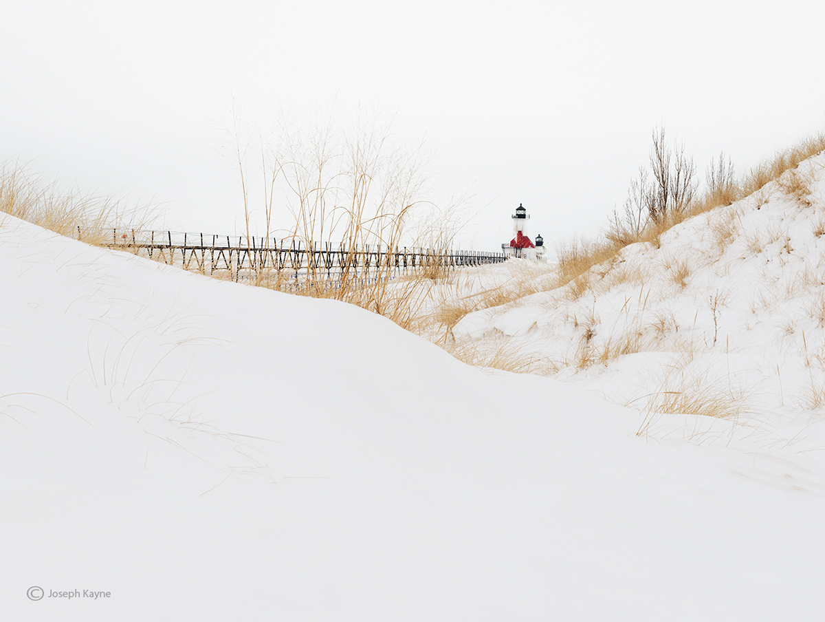 Snow Drifts & Lighhouse Michigan Joseph Kayne Photography